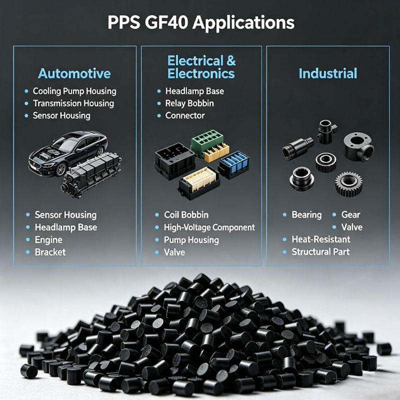 Kjemikaliebestandig modifisert plast PPS GF40 for Automotive